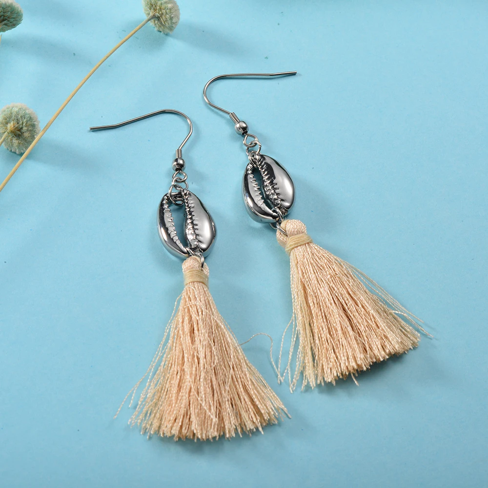 baoyan gold color stainless steel earring for women bohemian shell jewelry fashion 2019 | Украшения и аксессуары