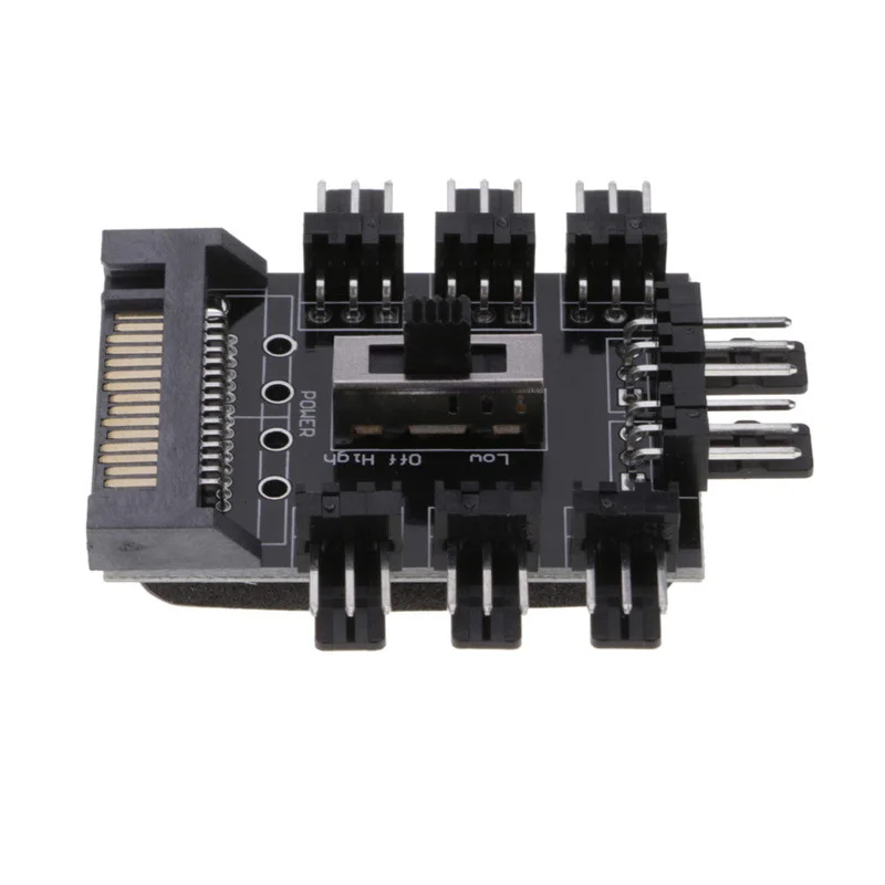 SATA Port 8 Way 3 Pin 12V PC Fan Power Cable Extender Hub Splitter Adapter | Компьютеры и офис