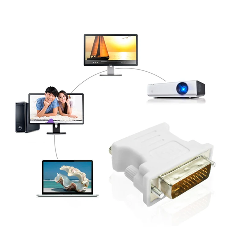 DZLST DVI 24+ 5 к VGA мужчин и женщин Высокое качество DVI к VGA кабель адаптер Разъем для видеокарты монитор дисплей для ПК