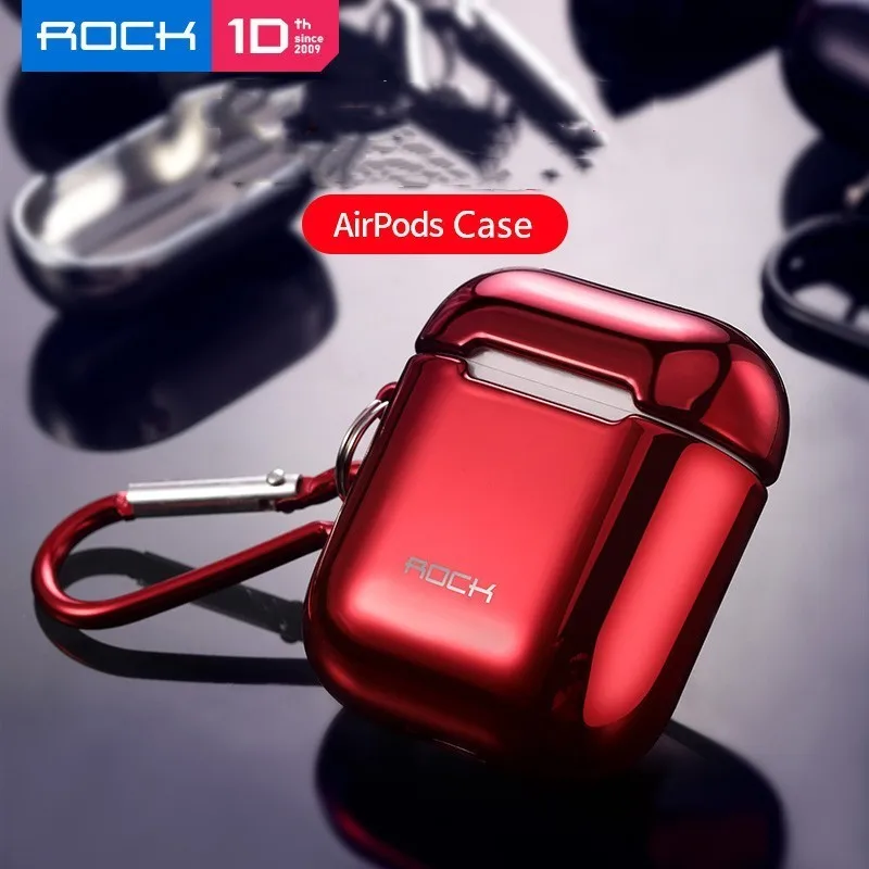 ROCK гальванический защитный чехол для AirPods жесткий наушник оболочка для Apple AirPods 1 2 Чехол с гальваническим покрытием аксессуары