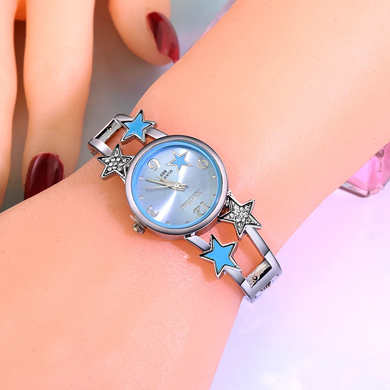 Женские часы звезда новая нержавеющая сталь браслет Стразы Часы Mujer Роскошные