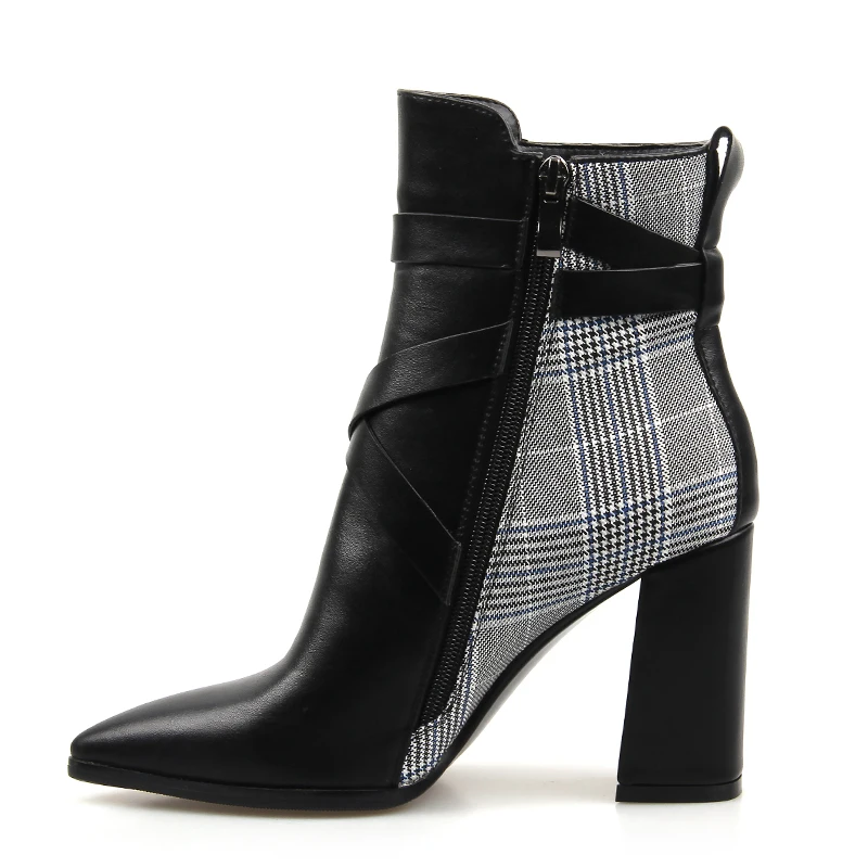 Женские ботильоны с острым носком Perixir хлопковые тканевые короткие ботинки на