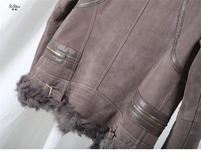 ZiZhen Genuine Leather Natural Wool Liner Shorts Jacket New Fashion Winter Woman Woolen Real Fur Coat 181108-2
