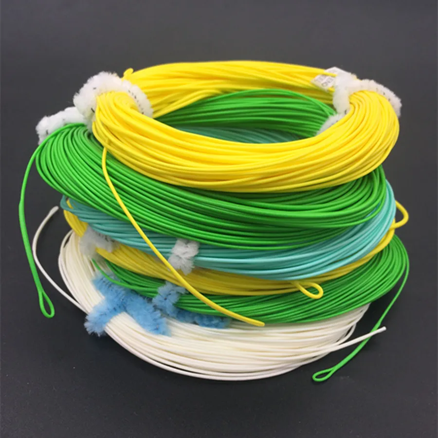 Fly Fishing 2 сварных петли WF 1 2 3 4 5 6 7 8 9WT Fly Fishing Line 100 футов Вес вперед плавающая Летающая леска много цветов