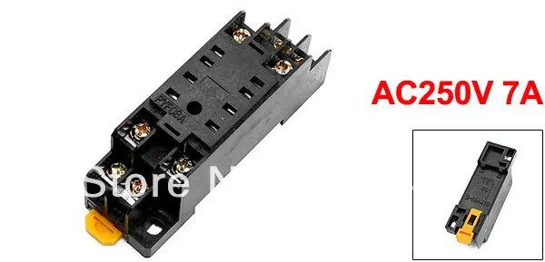 AC 250V 7A 35mm DIN Rail 8 Pins P Genaral Purpose основание релейного разъема PYF08A|relay socket base|relay socketpower