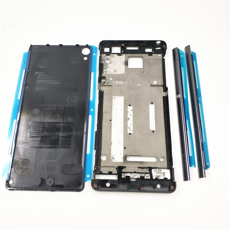 Полный корпус средняя передняя рамка Корпус для sony Xperia XA F3111 F3112 F3115+ боковой рельс полоса с боковыми кнопками+ логотип