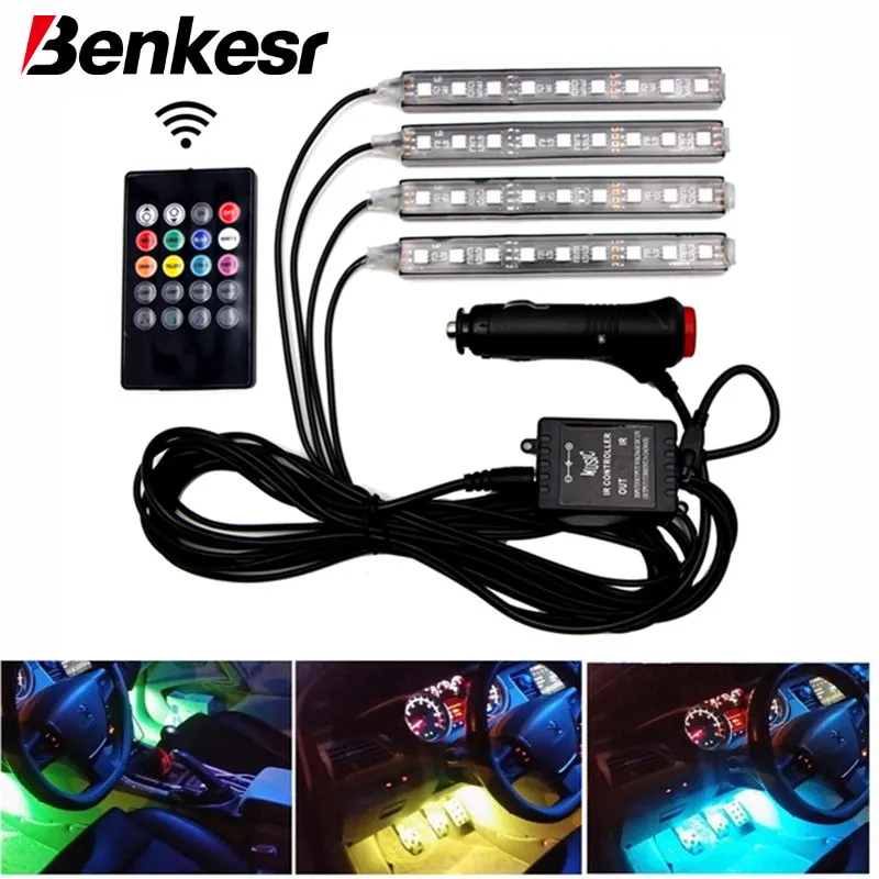 Автомобиль RGB светодио дный DRL полосы света 5050SMD авто дистанционного Управление