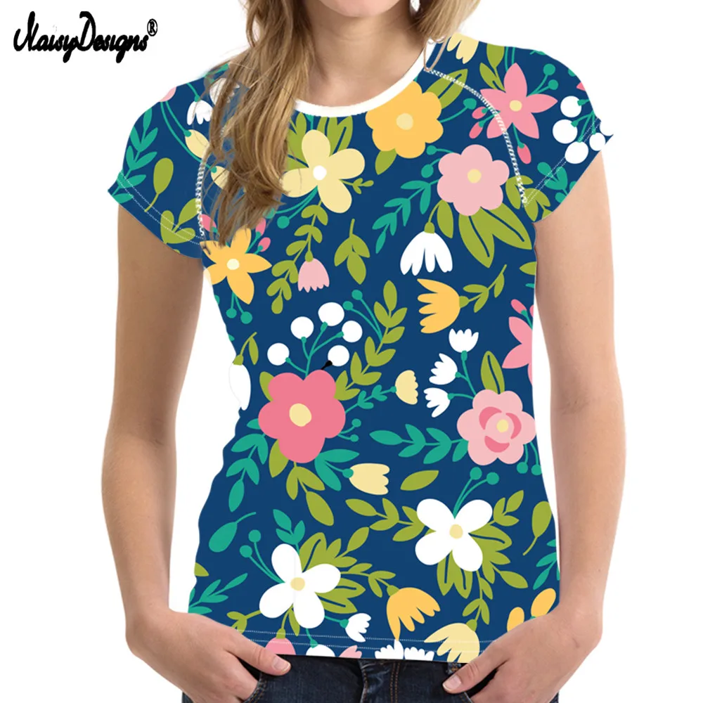 Женская футболка с коротким рукавом 3d акварельный принт Happy Florals Camiseta Femenina Verano