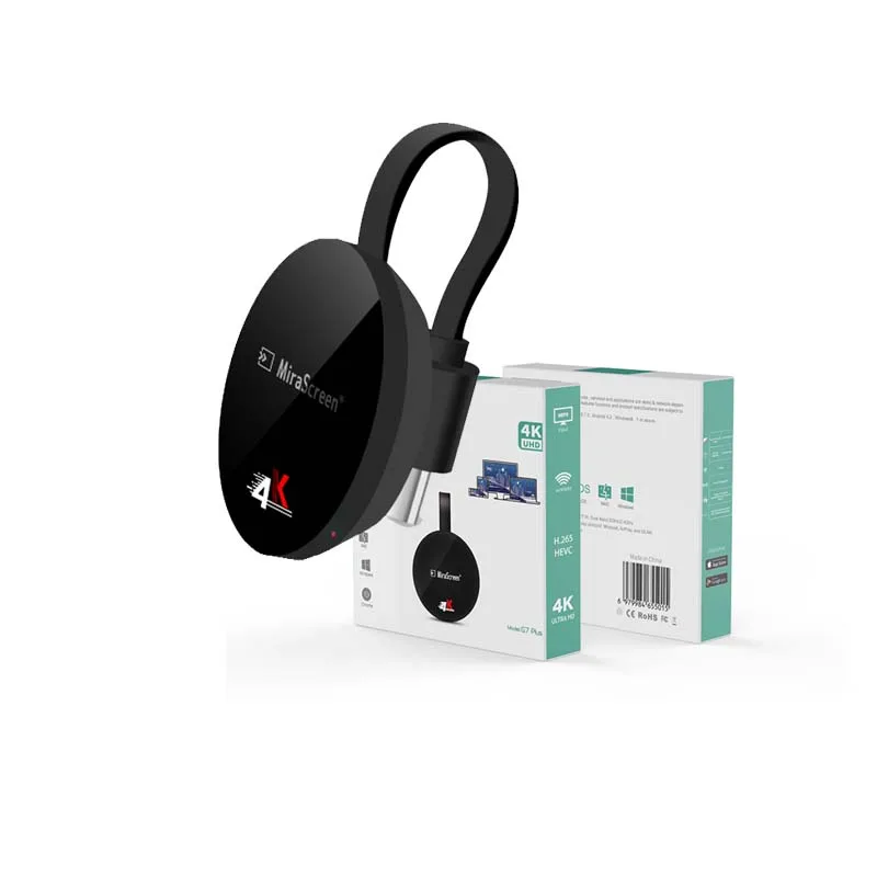 Mirascreen G7 plus беспроводной 4K UHD 2 4G H.265 зеркальное отображение Android Miracast Airplay DLNA WiFi