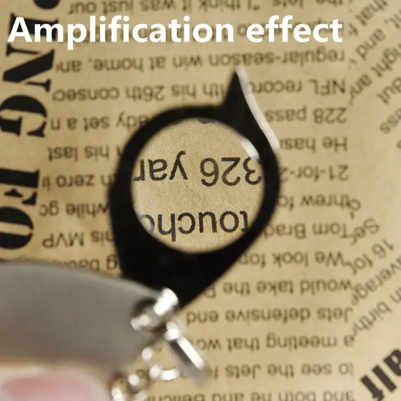 Портативный 8X складной брелок для ключей Лупа с брелоком ежедневное