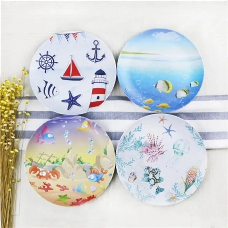 Высококачественные пластиковые десертные тарелки западные искусственные