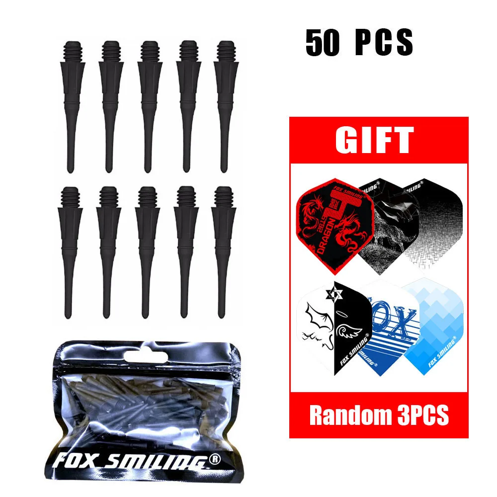 Fox Smiling 100/50 штук/упаковка с фокусным расстоянием 25 мм 2BA профессиональные нейлоновые мягкие дартс и электронные очки Аксессуары для ванной комнаты с 3 шт. Перелёты