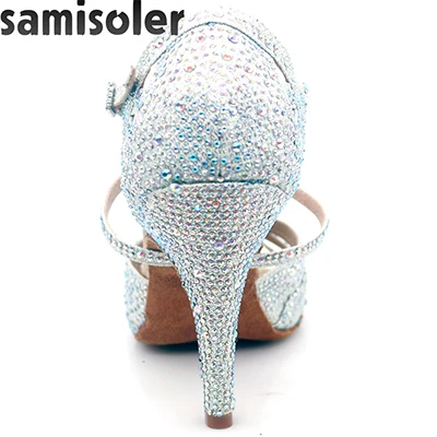 picture heel 7.5cm Женская обувь для латиноамериканских танцев; zapatos de baile latino mujer; блестящая черная атласная Женская обувь для сальсы; вечерние туфли для бальных танцев - Цвет: picture heel 7.5cm