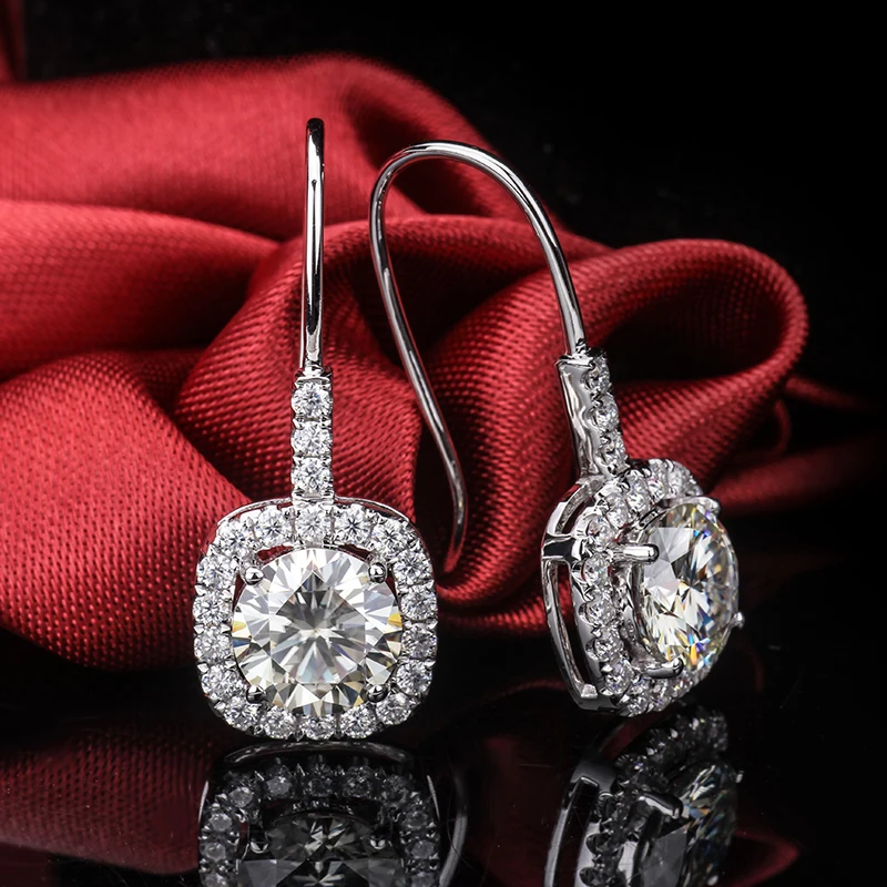Мода Настоящее 18 К твердое белое золото 2.0CT круглый разрезанный Муассанит Алмаз