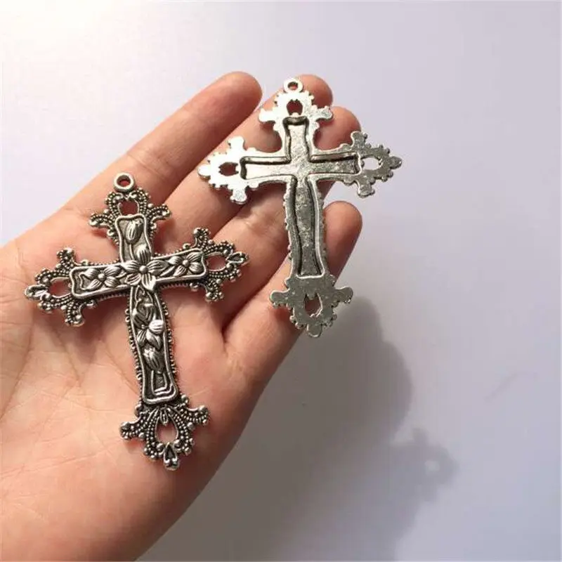 Antique Silver Без использования свинца и никеля классические бронзовые и серебряные кресты подвески сплав крест-Подвеска DIY Шарм, изготовление украшений 10 шт T706 - Окраска металла: Antique Silver
