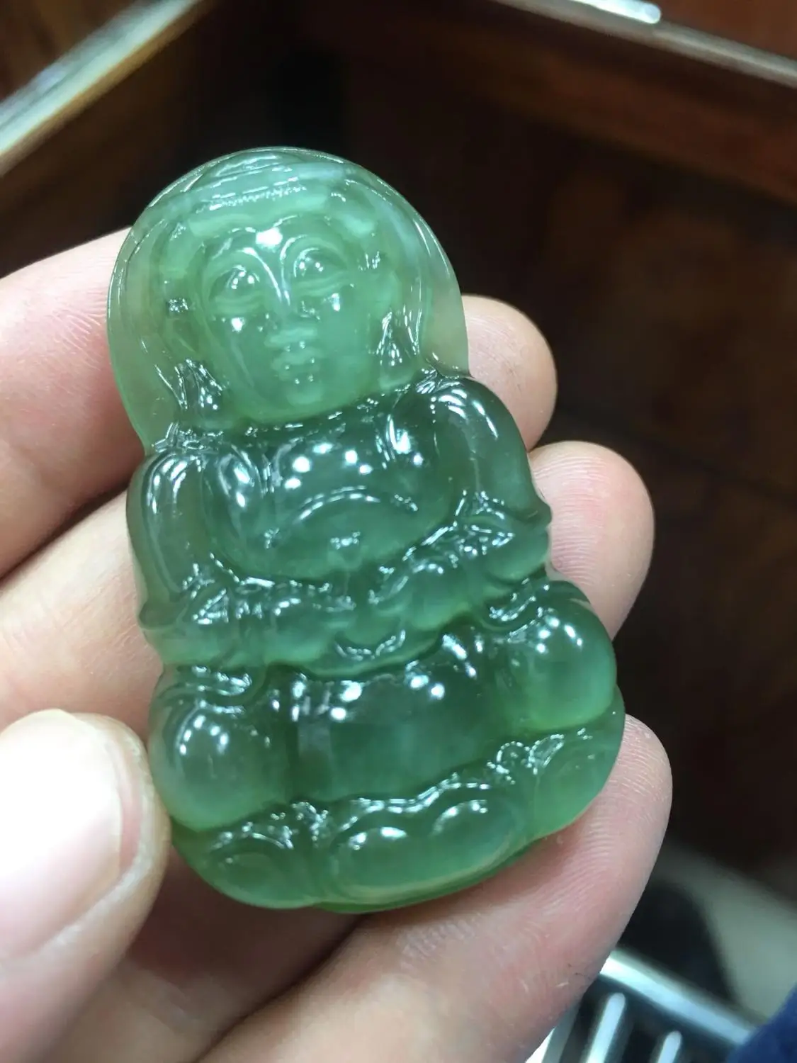 Натуральный Вада яшма кошачий глаз Гуаньинь кулон старый материал