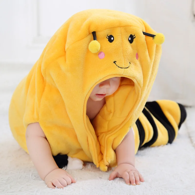 Yellow 6 цветов, спальный мешок для малышей, Мягкое хлопковое плотное одеяло, зимние милые Мультяшные животные, спальные мешки для новорожденных, Детские спальные мешки, подарки - Цвет: Yellow