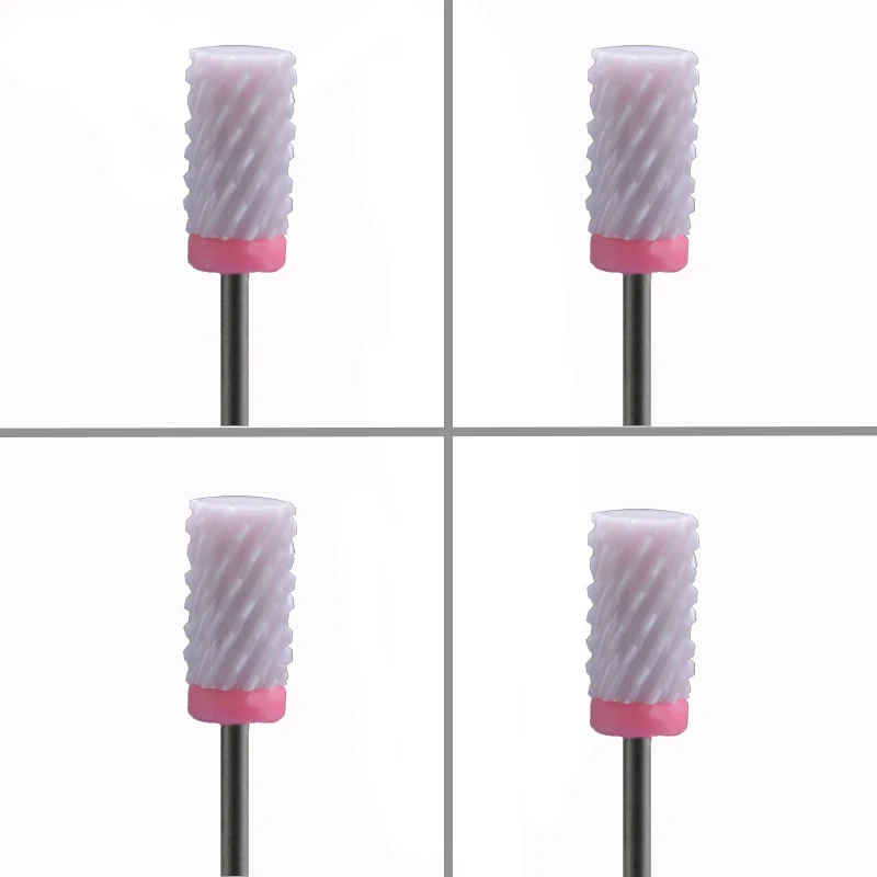 

4pcs Pink Ceramic Nail Drill Bit -Large Barrel Bit - 3XC