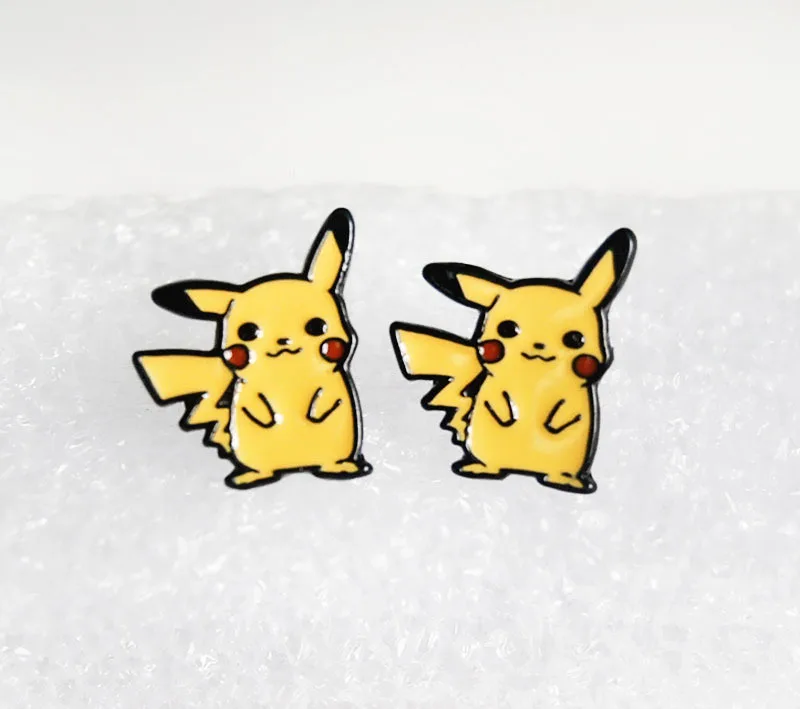 Модные серьги-гвоздики с эмалью в форме Пикачу Pokemon Go для женщин, девушек, чармандер, Сквиртл, Бульбазавр, серьги, подарок для любителей аллергии