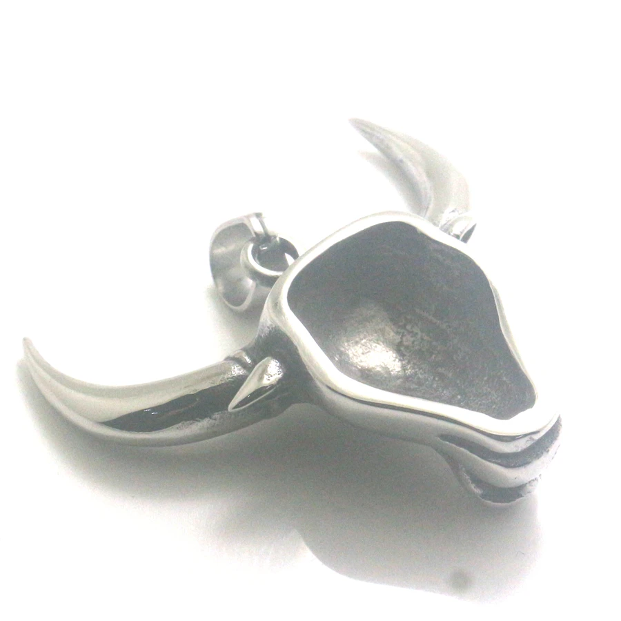 Мужской мальчик 316L полировка из нержавеющей стали Ox голова кулон новейший