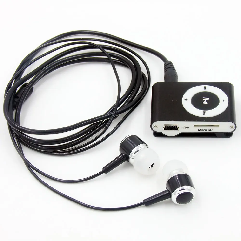 MP3 музыкальный плеер с модными наушниками наушники клип mp3 Портативный Спорт 3,5 мм мини Mp3 Поддержка Micro SD карты