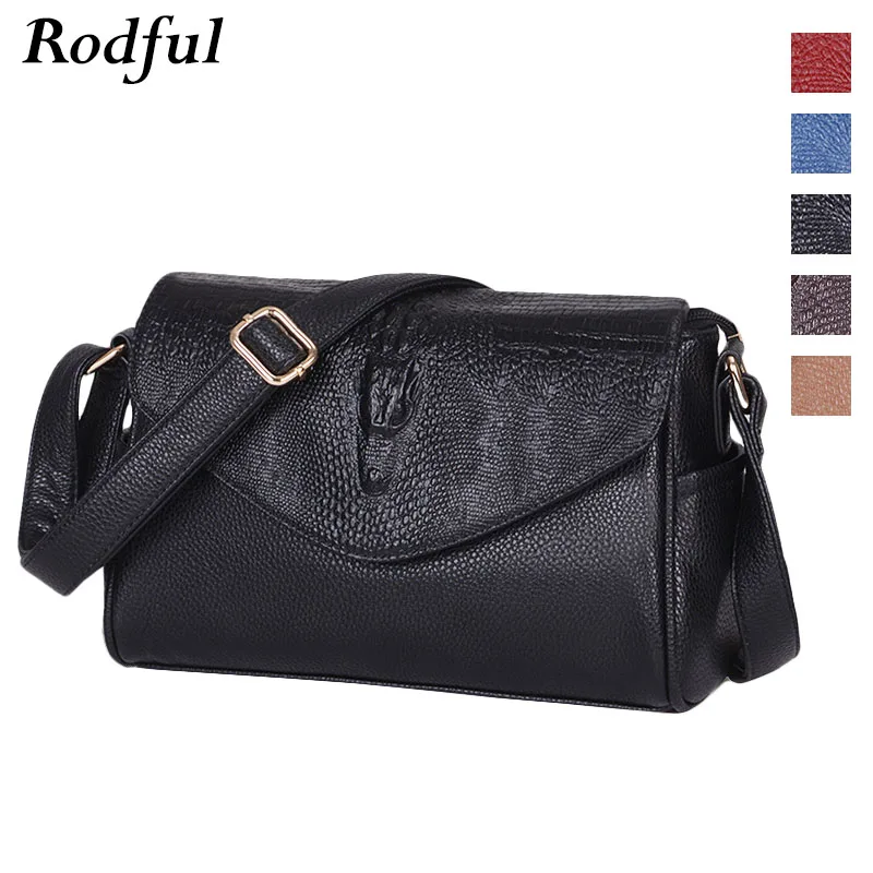 Женская винтажная Сумка Кроссбоди Rodful черная сумка через плечо из крокодиловой