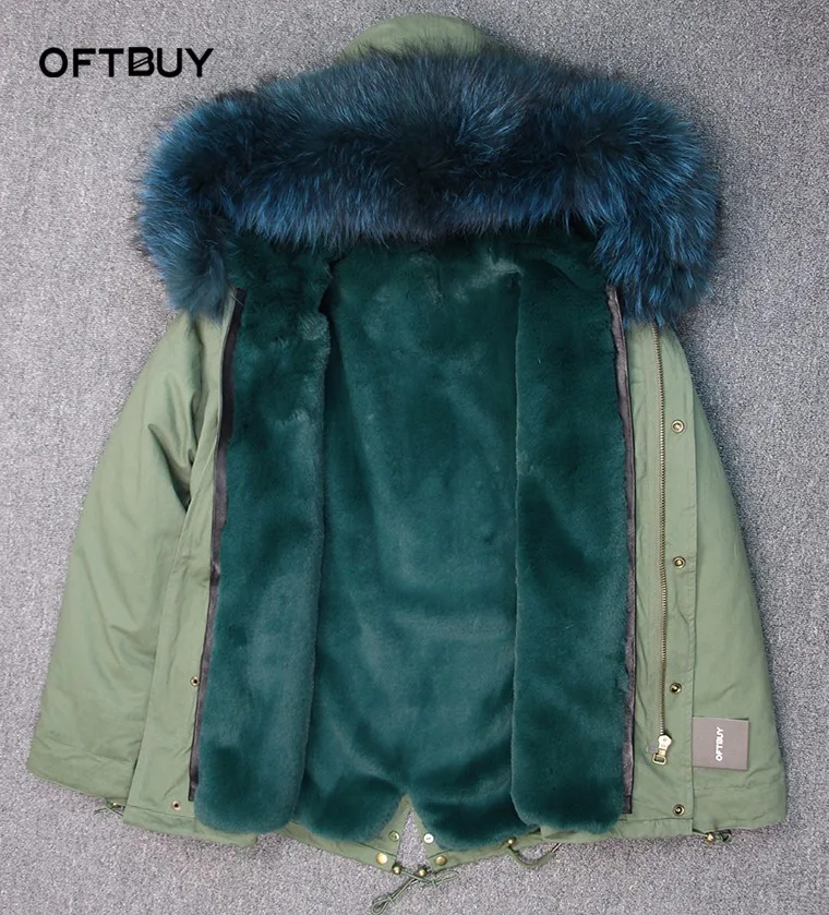 OFTBUY, новинка, винно-красный, большой мех енота, капюшон, зимняя куртка, Женская парка, натуральный мех, пальто для женщин, толстая мягкая подкладка