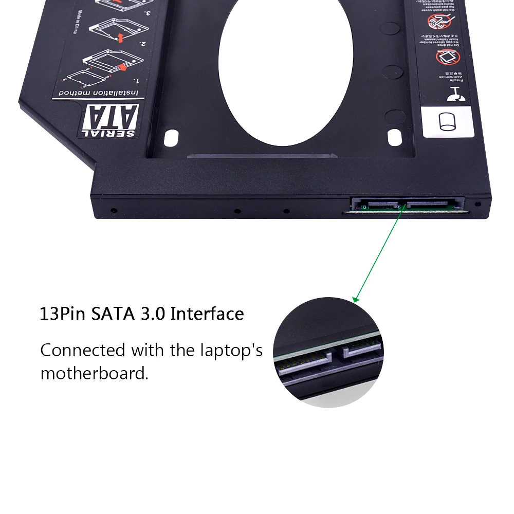 CHIPAL Пластиковый корпус для жесткого диска 2 секундный Caddy 9 5 мм SATA 3 0 &quotSSD ноутбука
