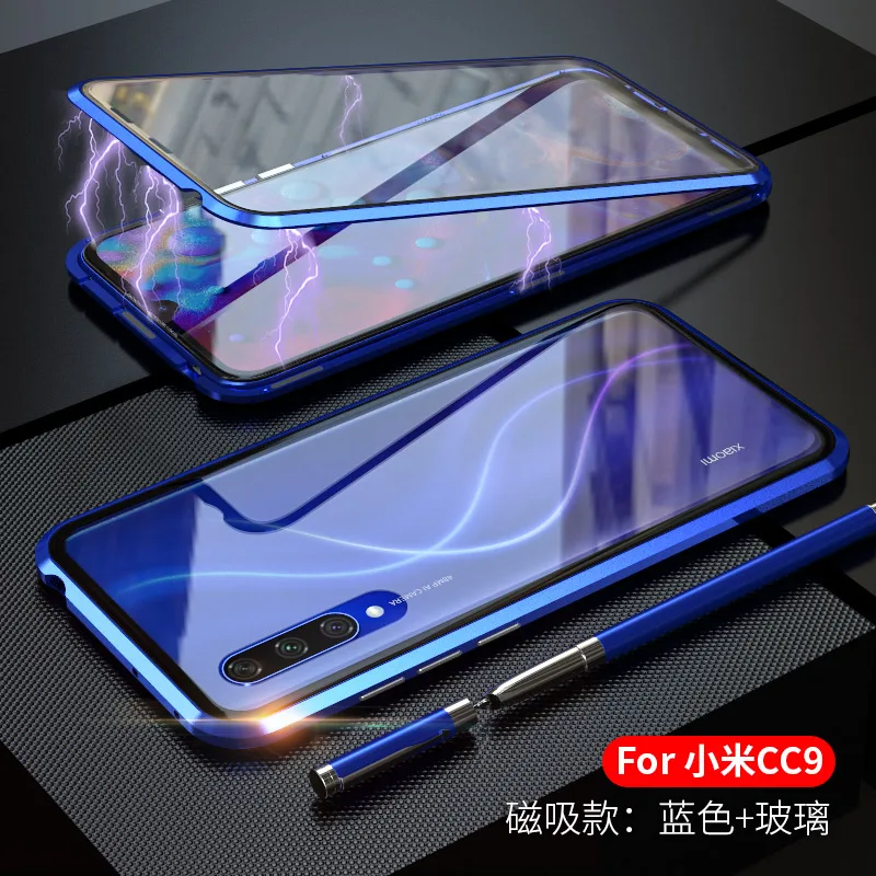 Роскошный защитный Магнитный чехол для всего тела для Xiaomi mi CC9 360 двусторонний передний и задний стеклянный чехол Xio mi Xiao mi CC9 чехол