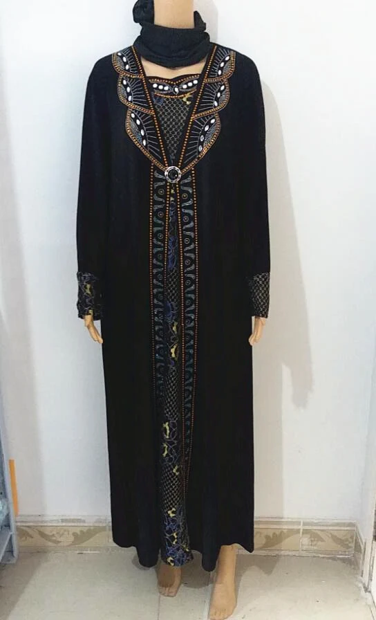 1 шт./лот мусульманская черная абайя одежда для женщин горячее бурение Дубай