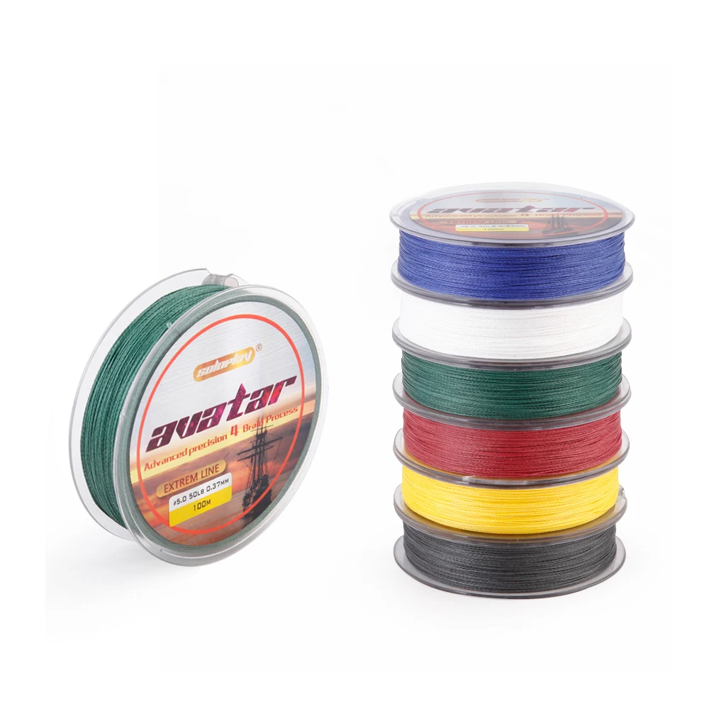 Плетеная рыболовная леска 4 нити 100 м 6 80lb|4 strands|fishing linebraided fishing line |