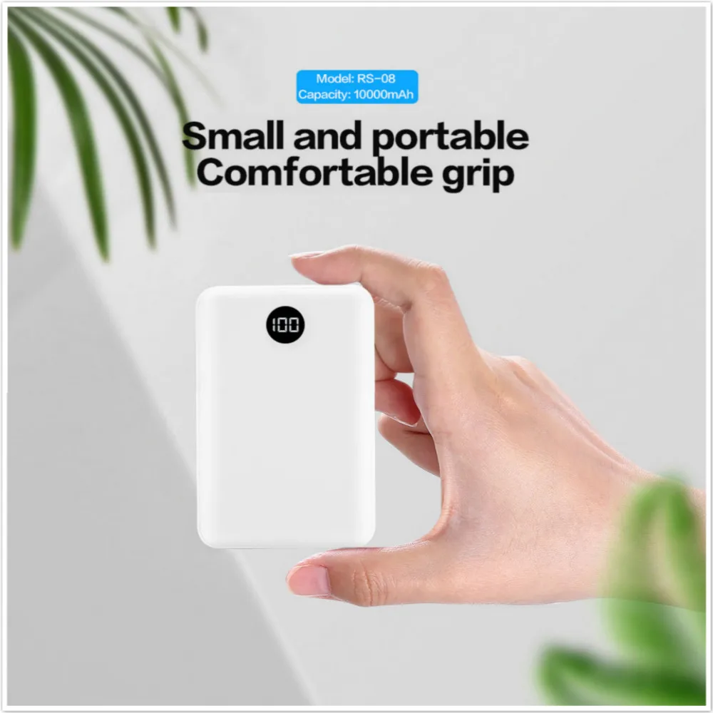 Внешний аккумулятор для xiaomi mi iPhone Samsung Mini Pover Bank 10000 мАч светодиодный дисплей