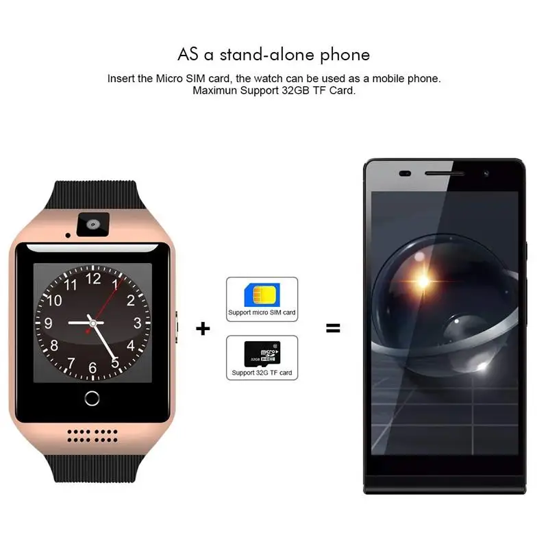 MOCRUX Bluetooth Смарт часы Q18 с камерой Facebook Whatsapp Twitter Синхронизация SMS Smartwatch поддержка SIM TF карты для IOS Android