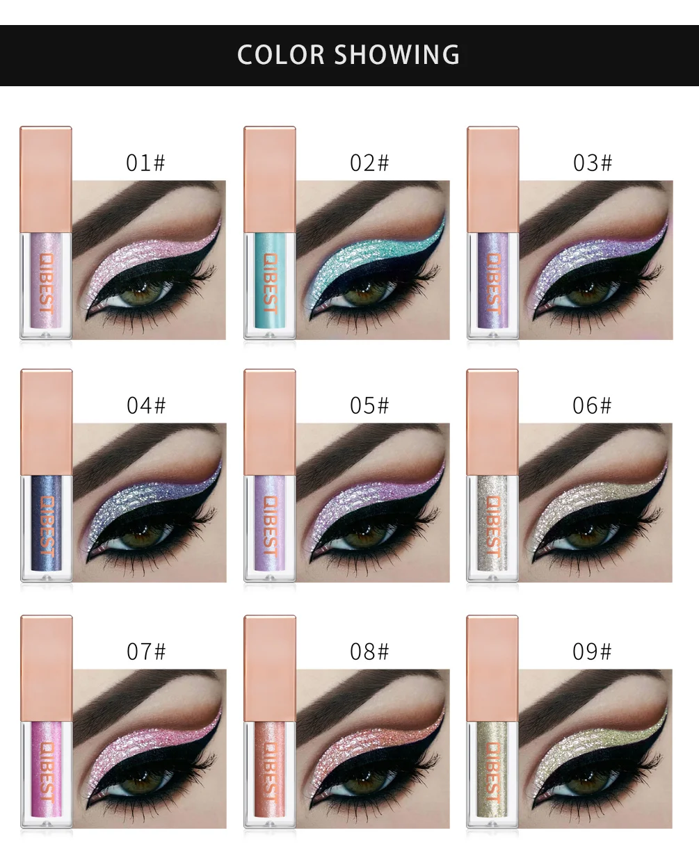 15 Colors Liquid Glitter Eyeshadow Pencil Shimmer Eyeshadow Waterproof Long-lasting Shimmer Eyeshadow Eye Makeup Accessorices
