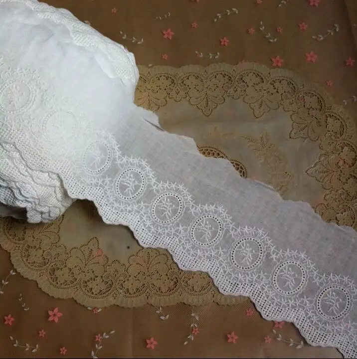 2 метра 12 см ширина белая хлопковая ткань кружевная отделка DIY Ручное шитье