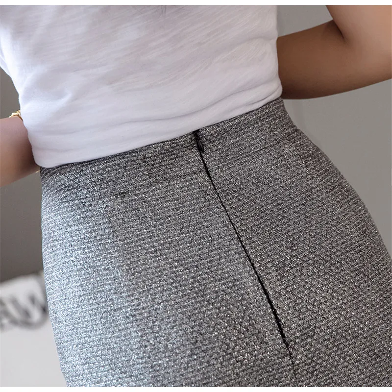 Женская юбка карандаш с блестками длинная облегающая высокой талией 2019|Женские