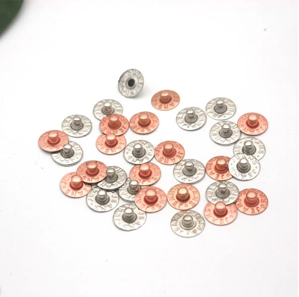 

300set Metal rivets 9.5mm zinc alloy garment button rivets stud rivets for pocket with alum nail nickle/copper ZD-023