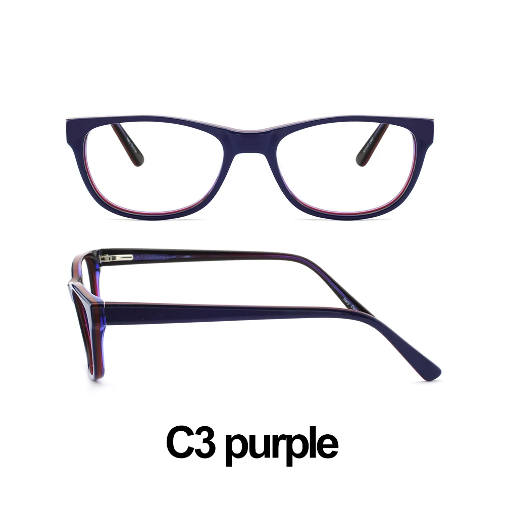 C3 purple Повседневная оптическая оправа для женщин, анти-синий светильник, стекло, Анти-усталость, прозрачные линзы, прочные оправы для очков, подарок, Маре, AZZURO OC7105 - Цвет оправы: C3 purple