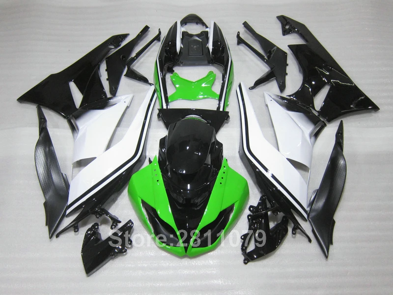 Бесплатная Настройка литья обтекателя комплект для Kawasaki Ninja ZX6R 09 10 11 12 Зеленый