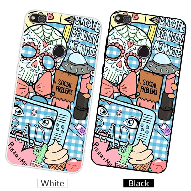 Phone Case for Huawei P8 Lite 2017 Back Cover P8Lite (2017) Covers Clear Soft Silicone Honor 8 lite Snacks Cases | Мобильные