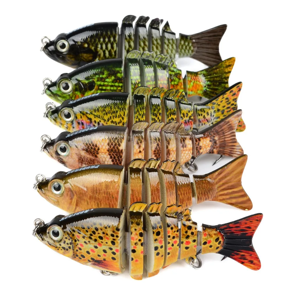 

3PCS 6 Segment Multi section Fishing Fish Lure Swimbait Crankbait Minnow 9cm/10g