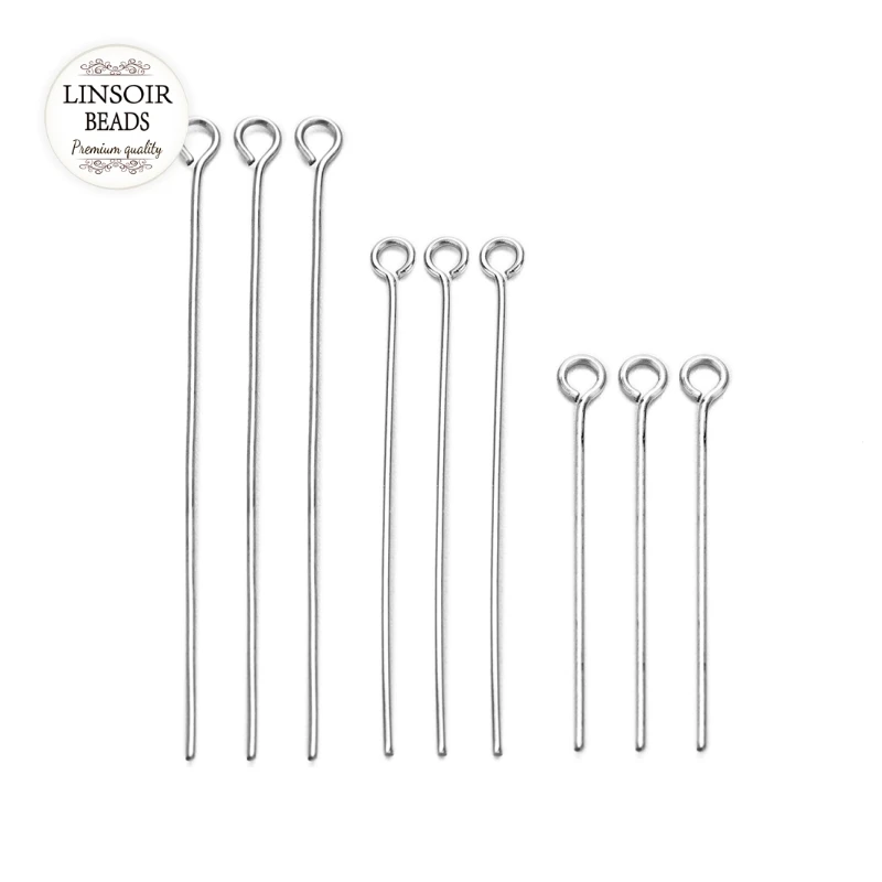 Wholesale 100pcs/lot Length 20 25 30 40 50 70mm Silver Stainless Steel Hole Head Pins For Diy Jewelry Making pins Findings | Украшения и