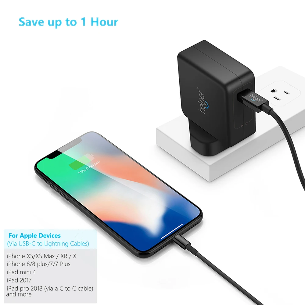 30 Вт USB C настенное зарядное устройство Type быстрое совместимое с MacBook 12 ''iPad Pro