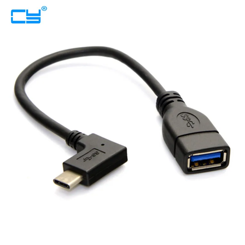 Кабель для передачи данных 10 см 90 градусов под прямым углом USB 3 1 Type C папа мама OTG
