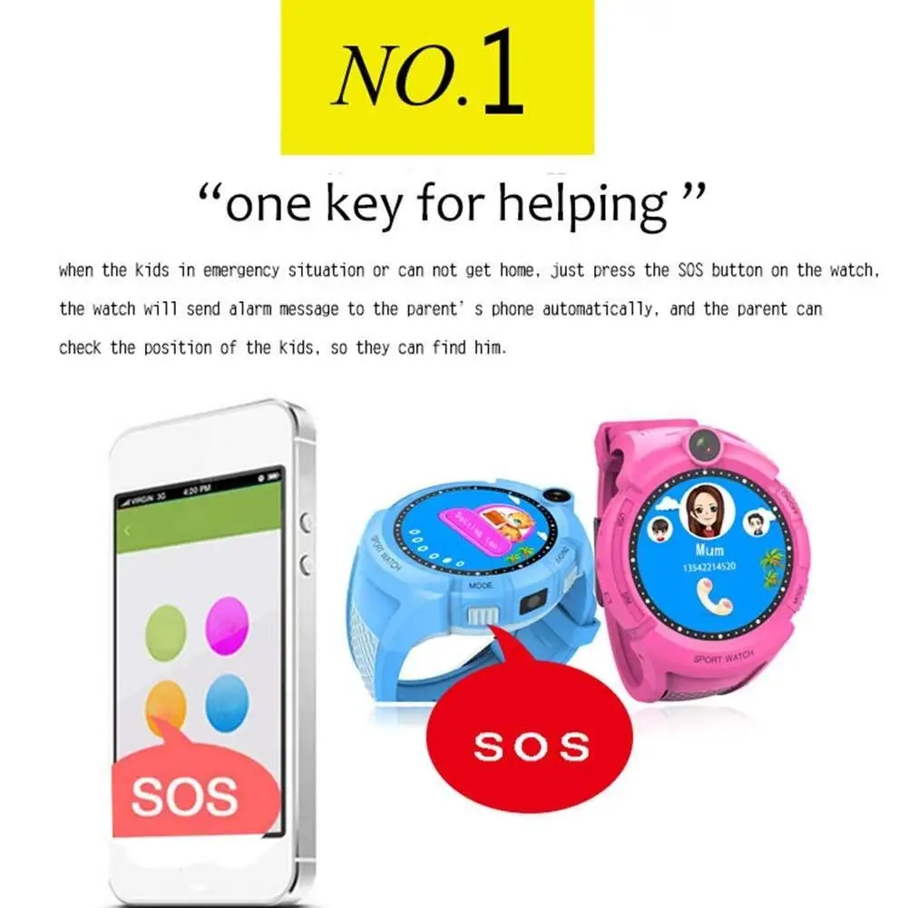 Children Smart Watch Kids GPS Wifi Locator Tracker Bracelet Wrist Phone Anti-Lost SOS Pedometer Camera IOS Android Smartphone |