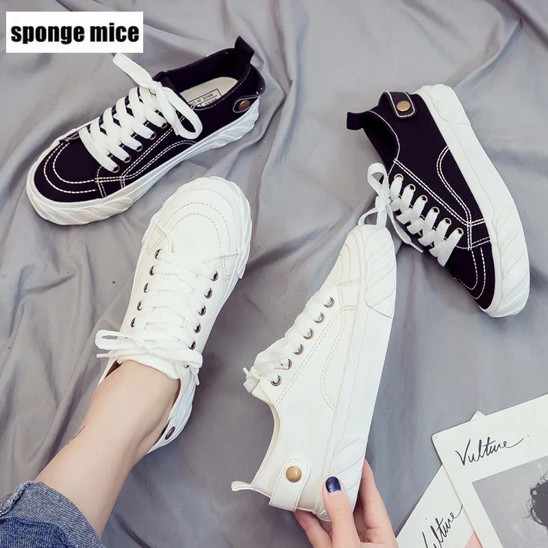 Новинка 2019 удобная повседневная обувь на плоской подошве парусиновая zapatos de mujer