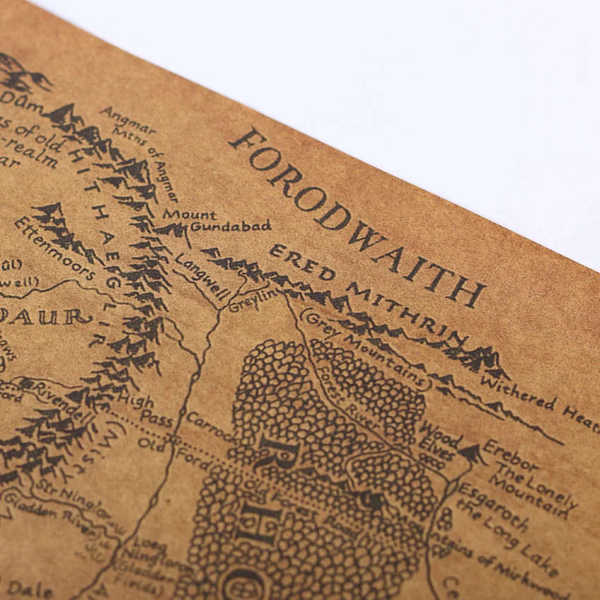 1 шт. кольца карта ближней земли ретро постер из крафт бумаги киноплакаты