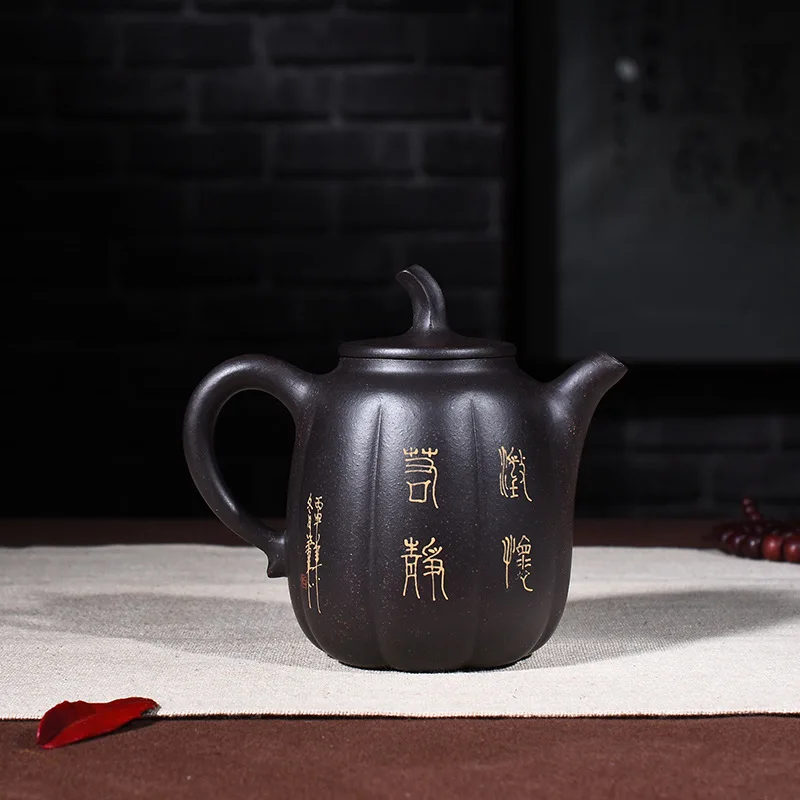Горшок из фиолетовой глины Yixing Подлинная ручная работа сырая руда черная корица