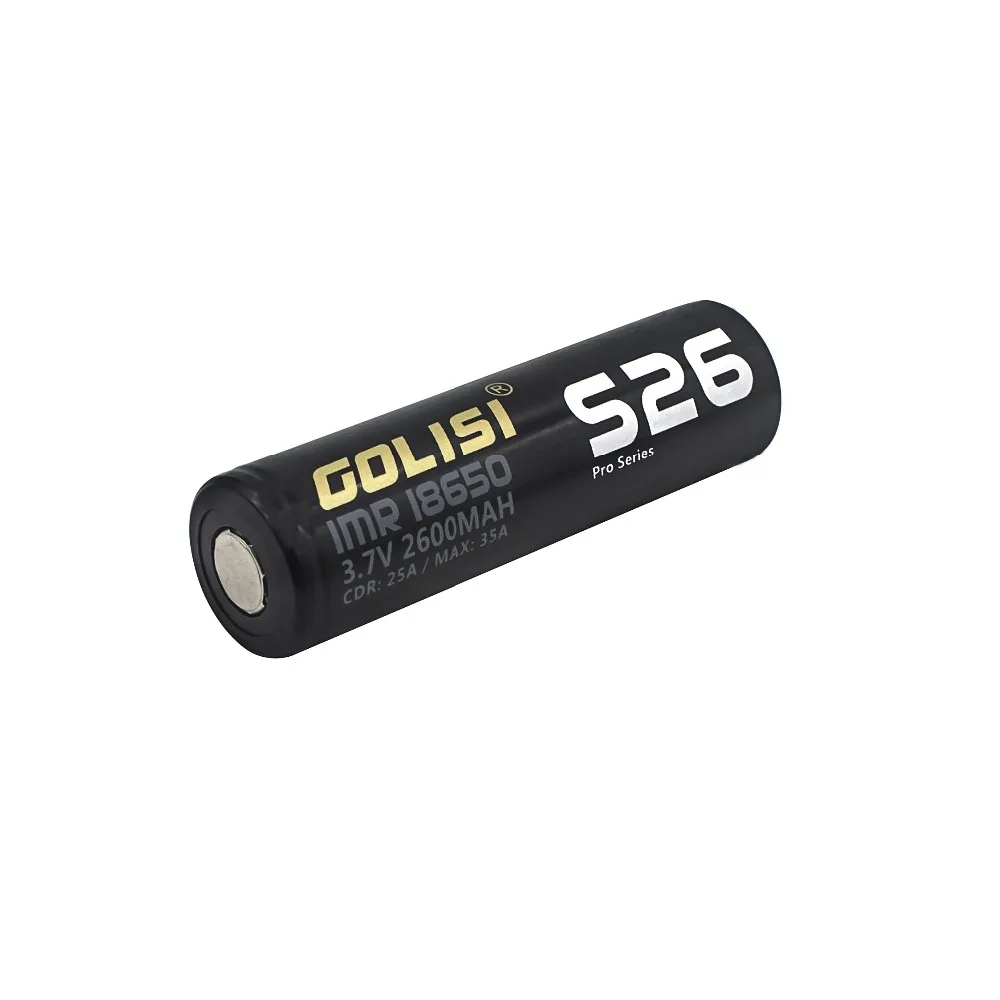 4 шт. GOLISI S26 IMR 18650 2600 мАч 3 7 в CDR 25A макс. 35A Высокая емкость аккумуляторная батарея
