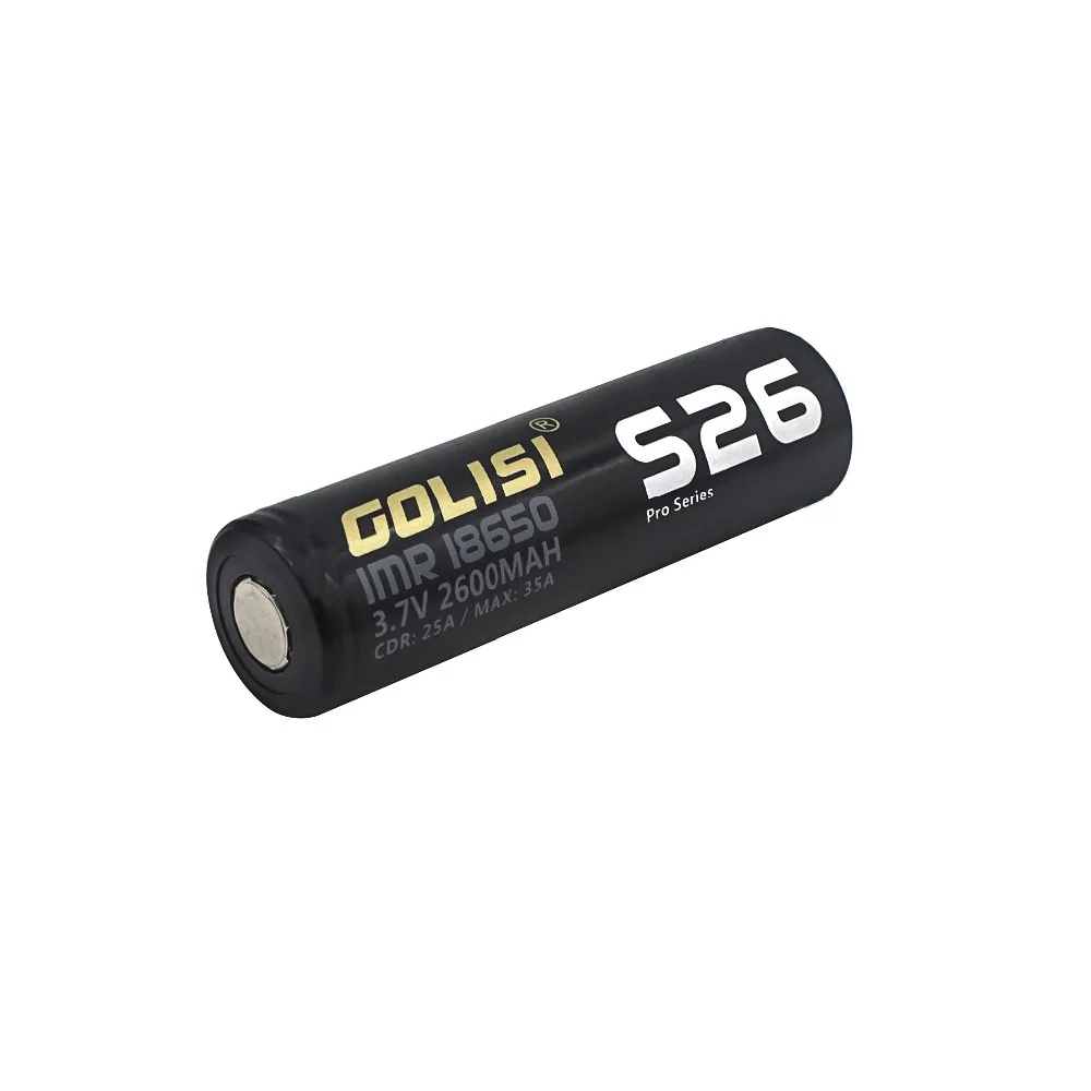 4 шт. GOLISI S26 IMR 18650 2600 мАч 3 7 В CDR 25A MAX 35A Высокая сливная E-CIG аккумуляторная батарея